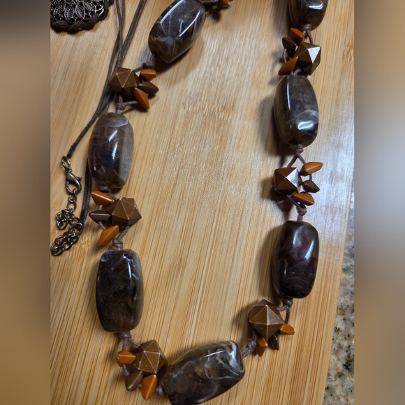 Brown Jewelry Set With Stones - Picture 4 of 4